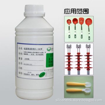 Silicone kitchenware adhesive